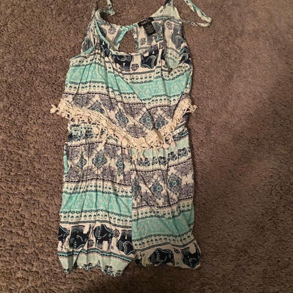 Mint green elephant romper